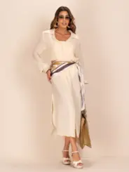 CHEMISE MIDI COM LENÇO