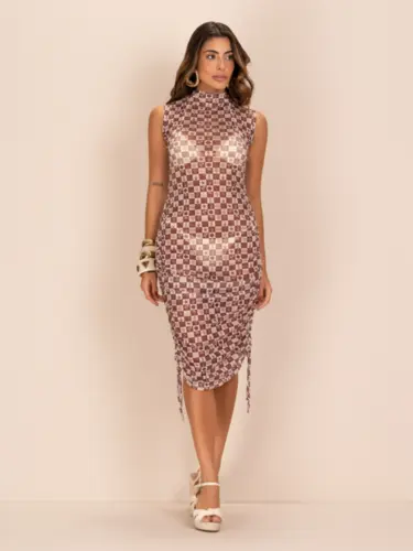 SAIDA VESTIDO TULE DRAPEADO