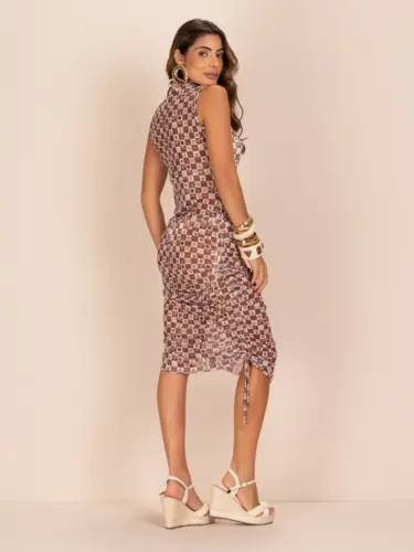 SAIDA VESTIDO TULE DRAPEADO