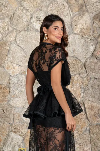 VESTIDO PEPLUM RENDA