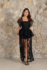 VESTIDO PEPLUM RENDA