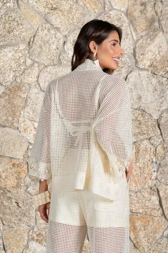 CONJUNTO CROCHÊ MANGA BORDADA